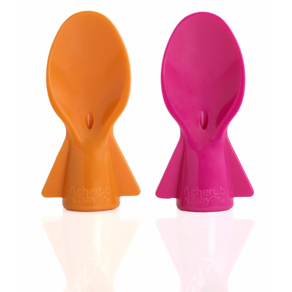 Cherub Baby Ruokapussi adapteri Lusikka 2kpl, Pinkki