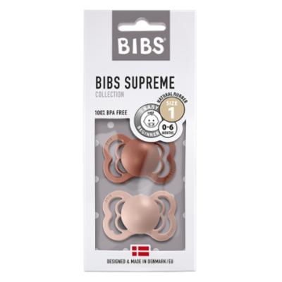 Bibs Supreme Luonnonkumitutti 2kpl 0-6kk - Woodchuck/Blush