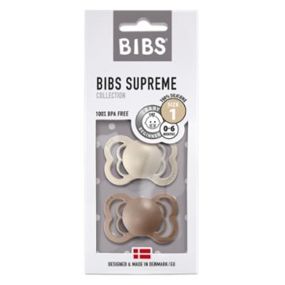 Bibs Supreme Silikoni 2kpl 0-6kk - Vanilla/Dark Oak
