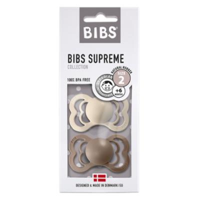 Bibs Supreme Luonnonkumitutti 2kpl 6-18kk - Vanilla/Dark Oak