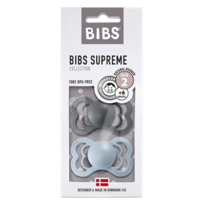 Bibs Supreme Luonnonkumitutti 2kpl 6-18kk - Iron/Baby Blue