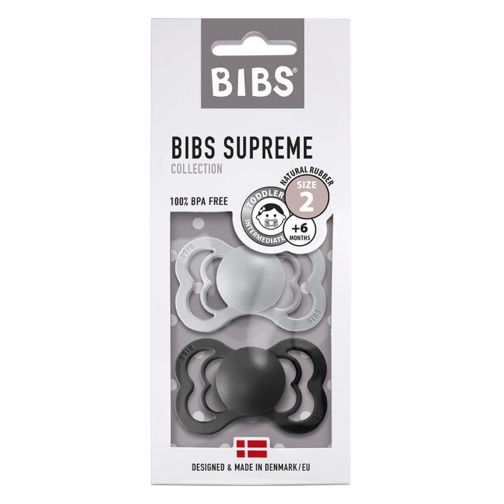 Bibs Supreme Luonnonkumitutti 2kpl 6-18kk - Cloud/Black