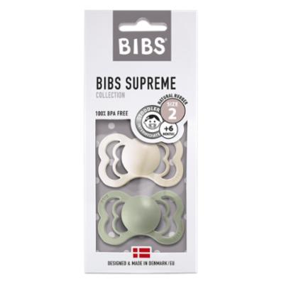 Bibs Supreme Luonnonkumitutti 2kpl 6-18kk - Ivory/Sage