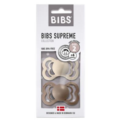 Bibs Supreme Silikoni 2kpl 6-18kk - Vanilla/Dark Oak