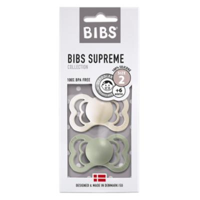Bibs Supreme Silikoni 2kpl 6-18kk - Ivory/Sage